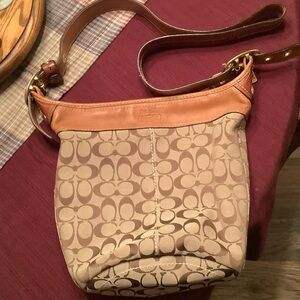 Coach Signature Crossbody Bag in Tan and Brown NWOT